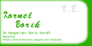 kornel borik business card